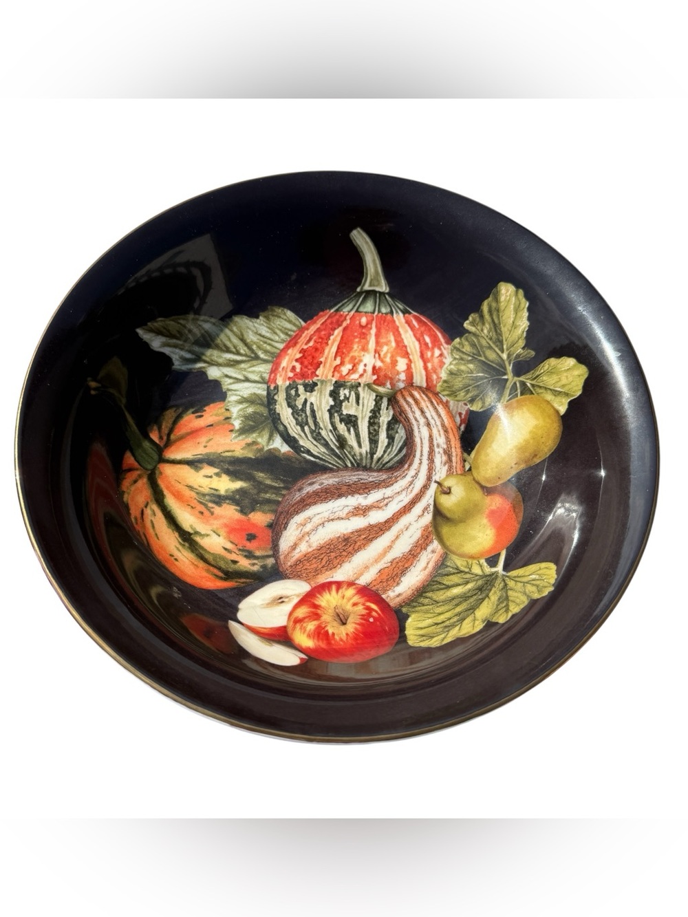 Williams Sonoma Harvest Pumpkin Serving Bowl Retired Fall Thanksgiving Decor 9”